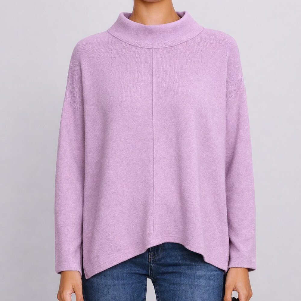 Eileen Fisher‎ Knit Mock Neck Sweater Purple Medium